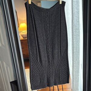 Sparrow Dark Gray Knit Midi Skirt